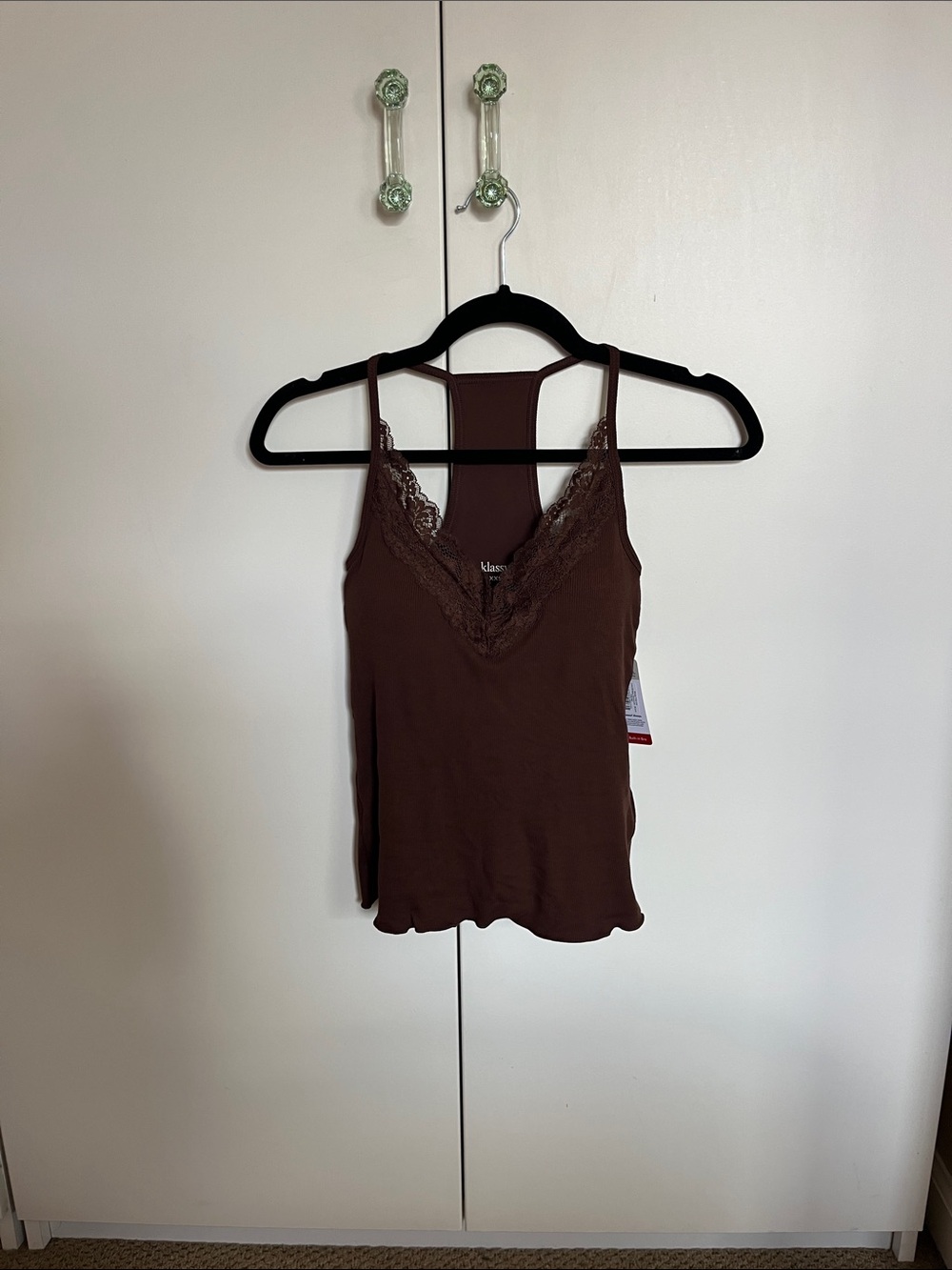 Brown Lace Racerback Tank